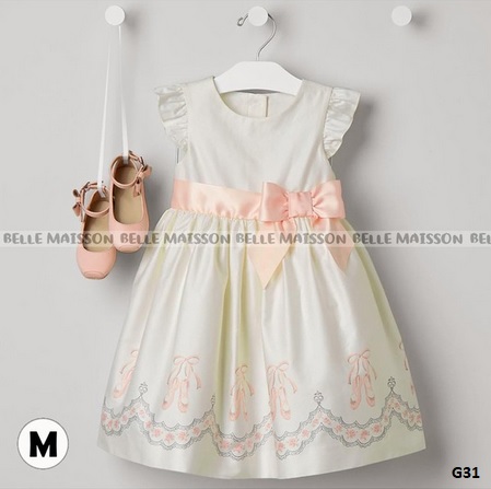 dress putih pita pink anak